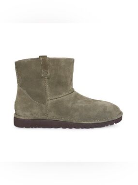UGG Classic Unlined Suede Mini Boot Womens Size 7 Spruce Olive / Gray with box